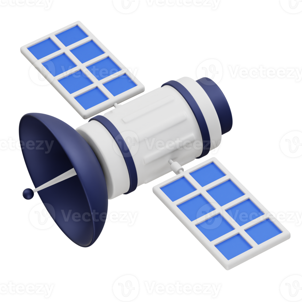 Satellite icon 3d element rendering png