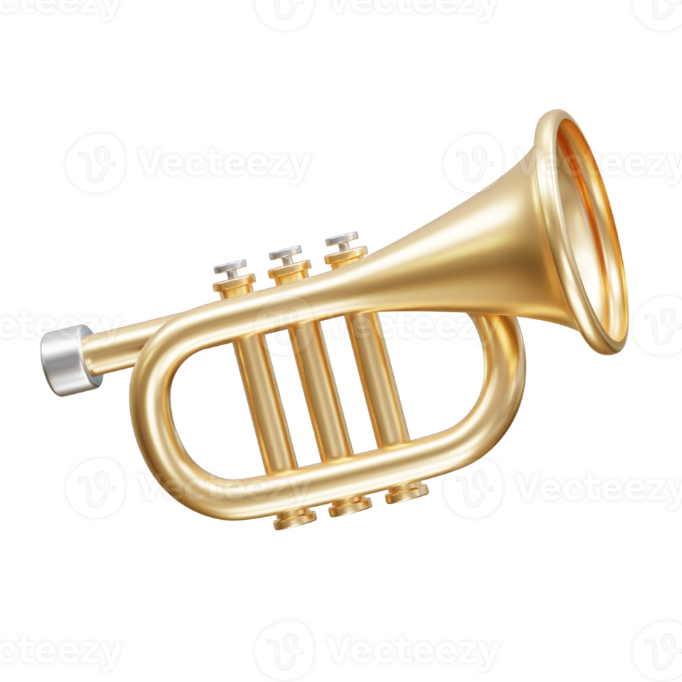 Trumpet 3D Icon illustration render png