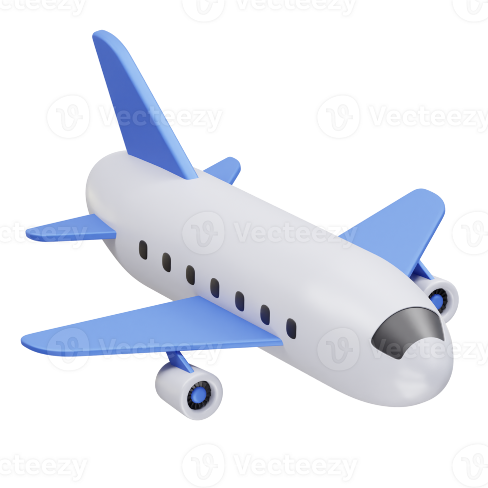 Airplane 3d icon 3d illustration render element png