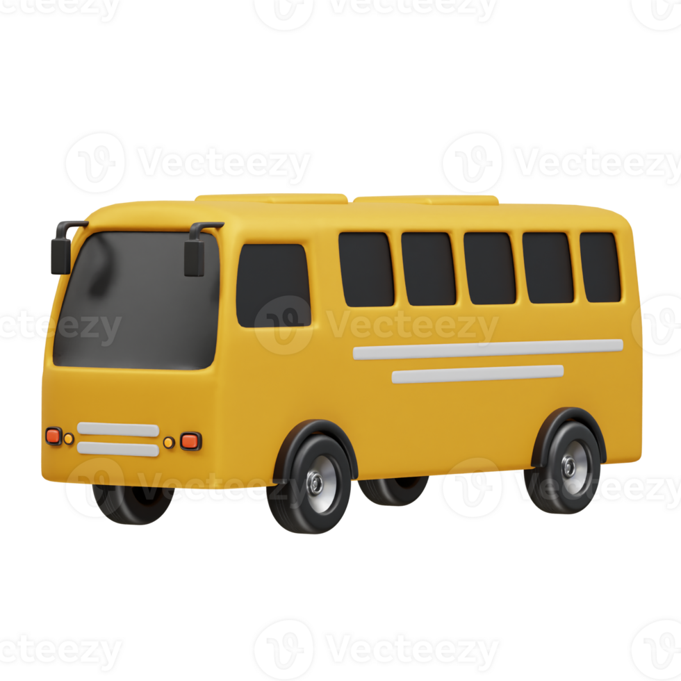 bus render illustration icon 3d png