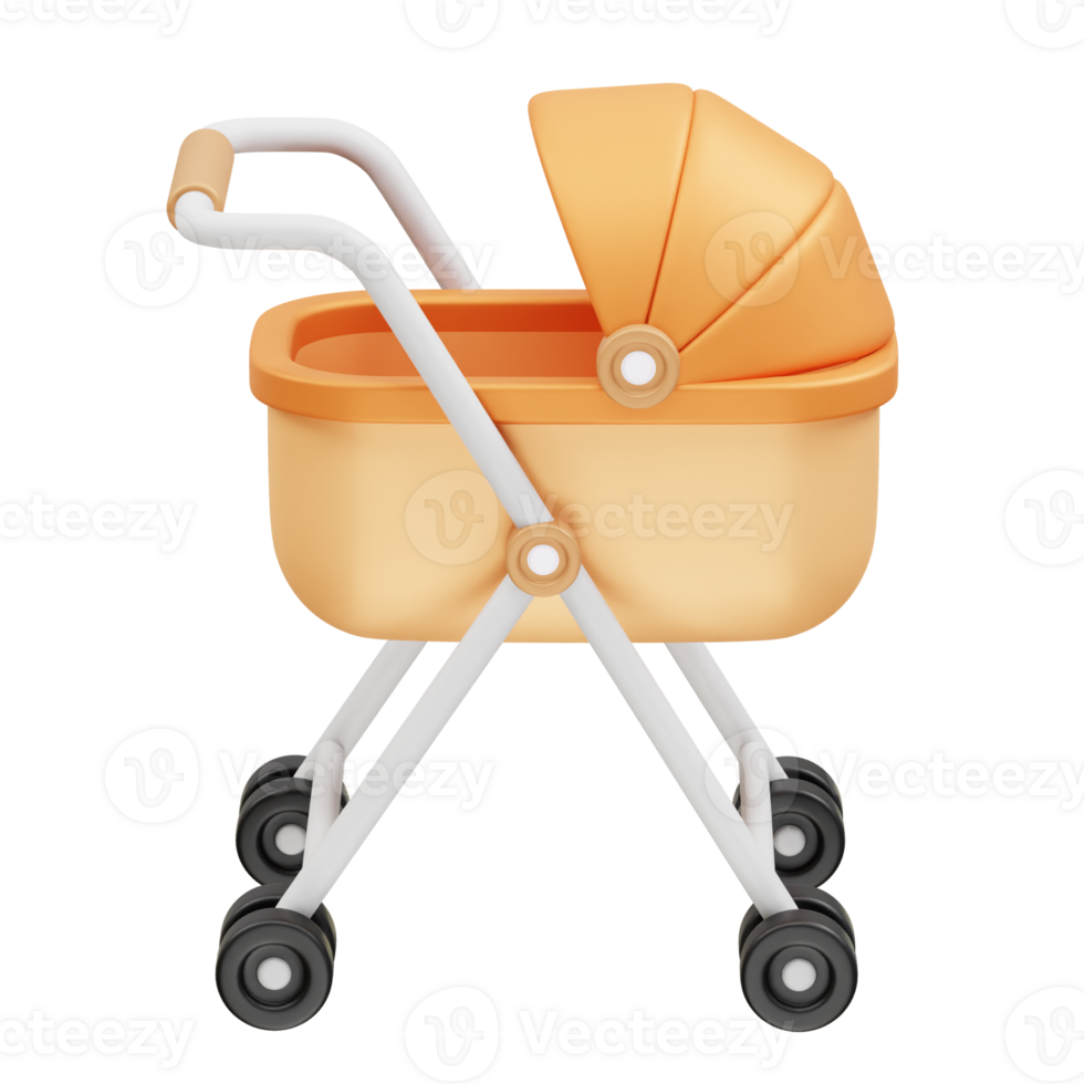 baby stroller icon 3d rendering illustration png