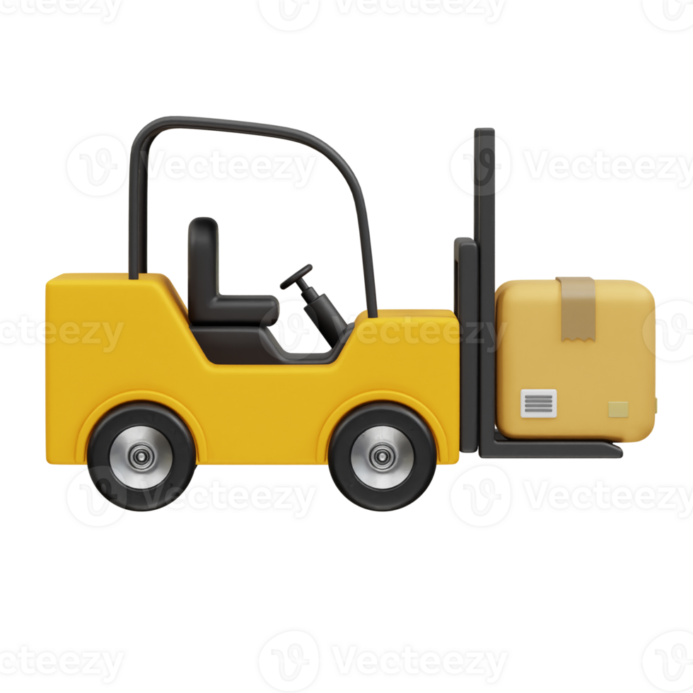 3d forklift truck icon. 3d rendering forklift truck icon illustration element png