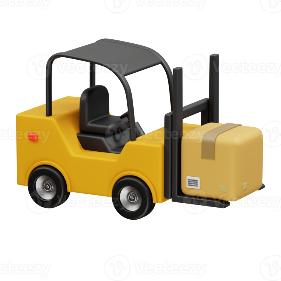 3d forklift truck icon. 3d rendering forklift truck icon illustration png