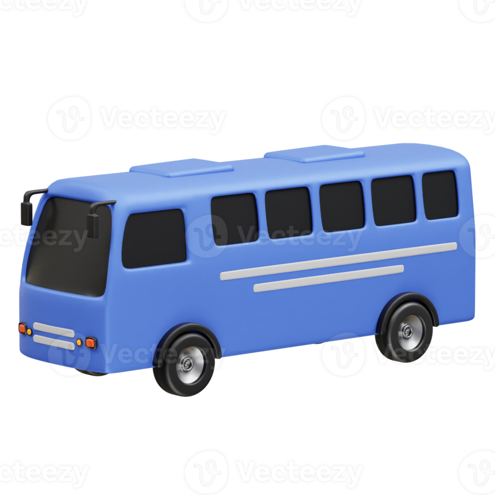 bus icon 3d rendering illustration png