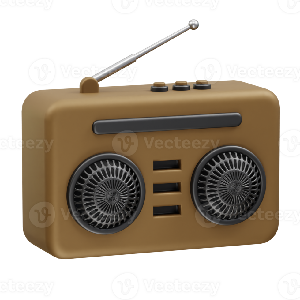 Radio 3d icon illustration png