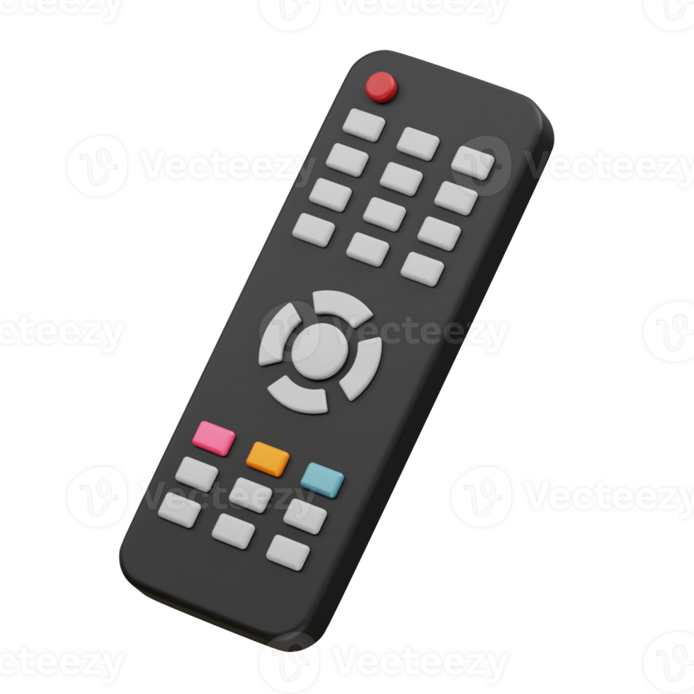 Remote control 3d render illustration. Tv remote icon illustration 3d png