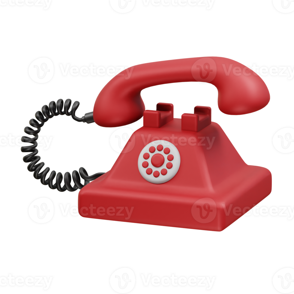 Phone icon 3d rendering illustration. Telephone icon illustration 3d png
