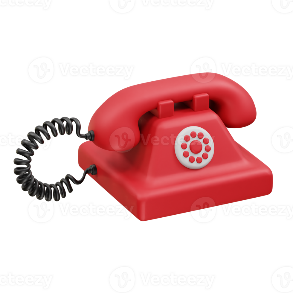 Phone icon 3d rendering illustration. Telephone 3d icon png