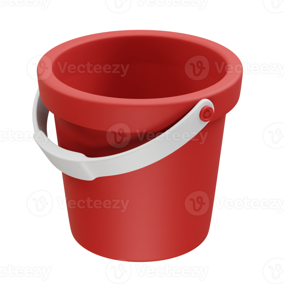 Bucket icon 3d rendering illustration png