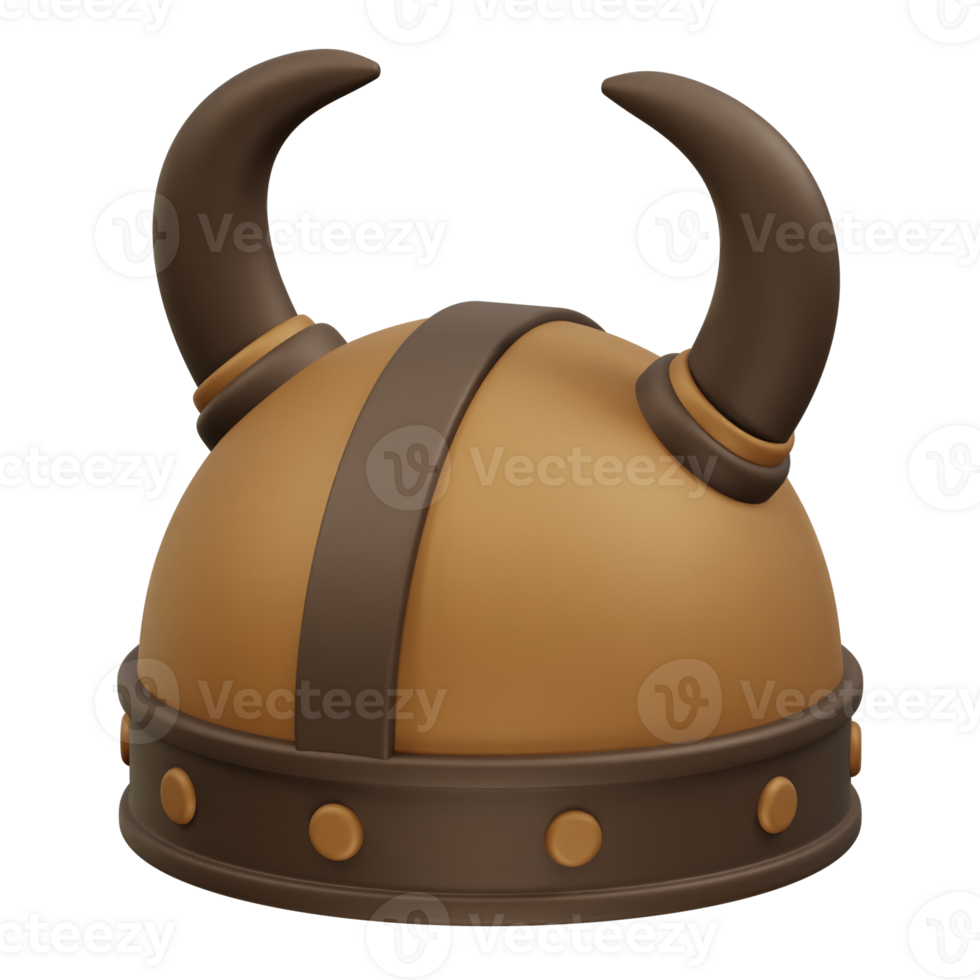 Viking helmet horned helm icon illustration 3d render png