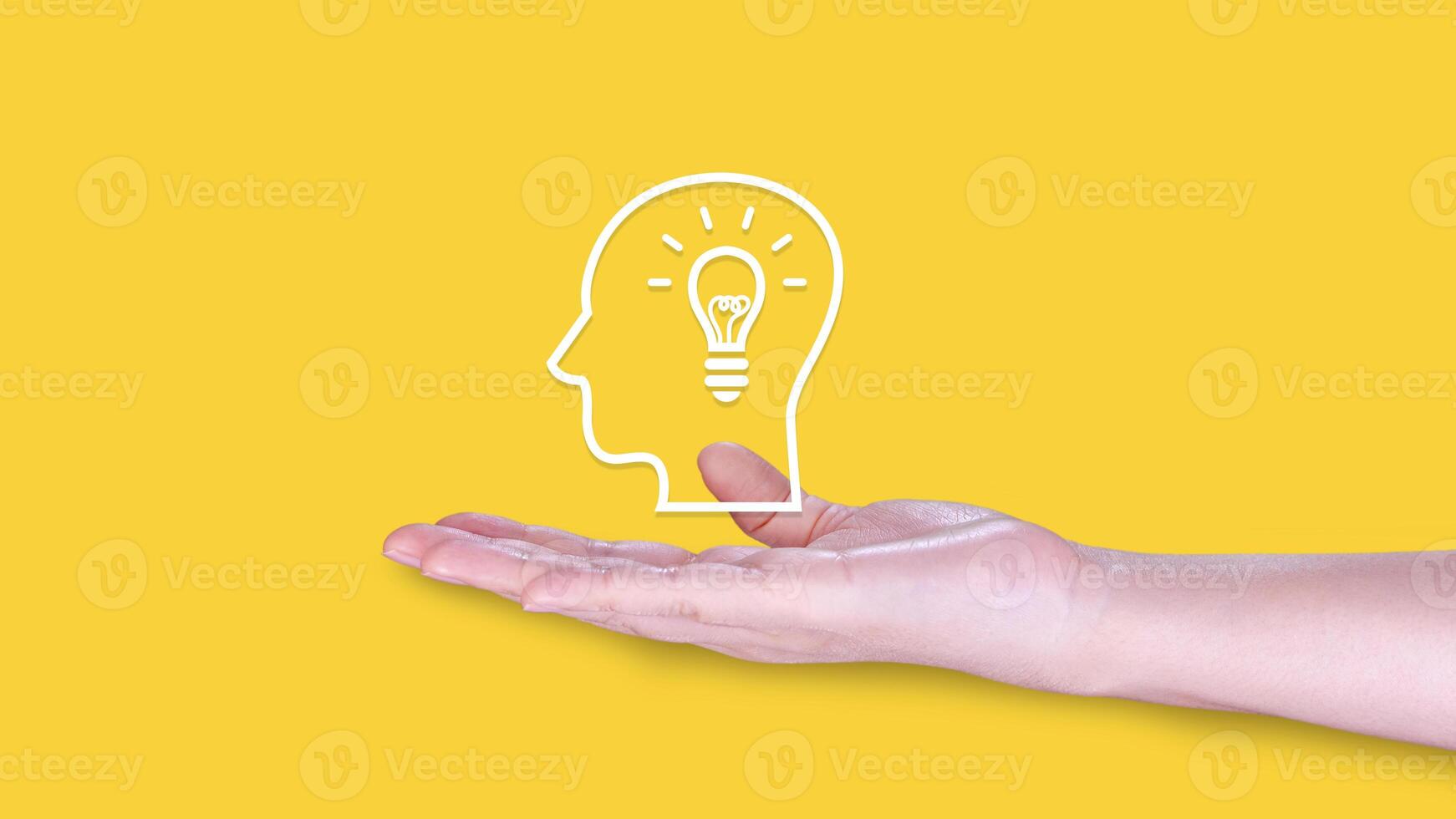 Creative thinking and learning concept, Thinking skills idea with lightbulb icon, critical, creative, systematic thinking skill. Upskilling photo