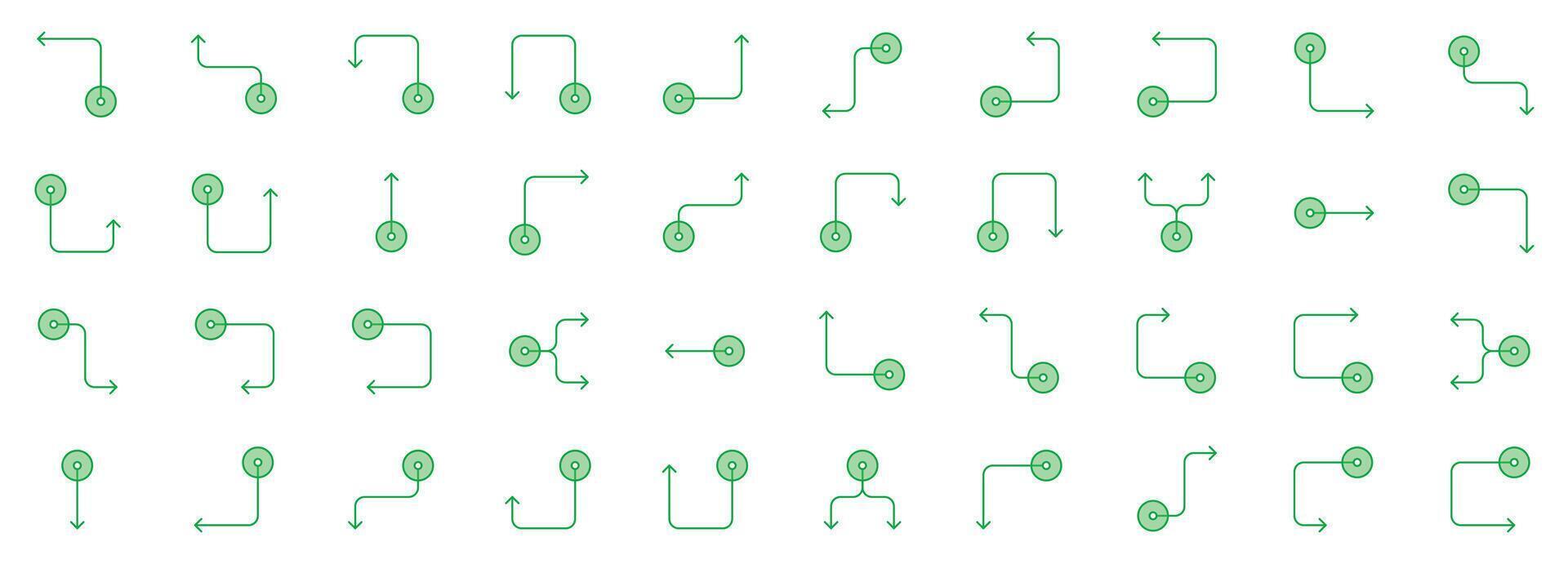 Set of black arrows. Collection of arrows. Set of arrow icon. Arrows set elements. Arrows on isolated on white background. Flow arrow. Connector arrow vector