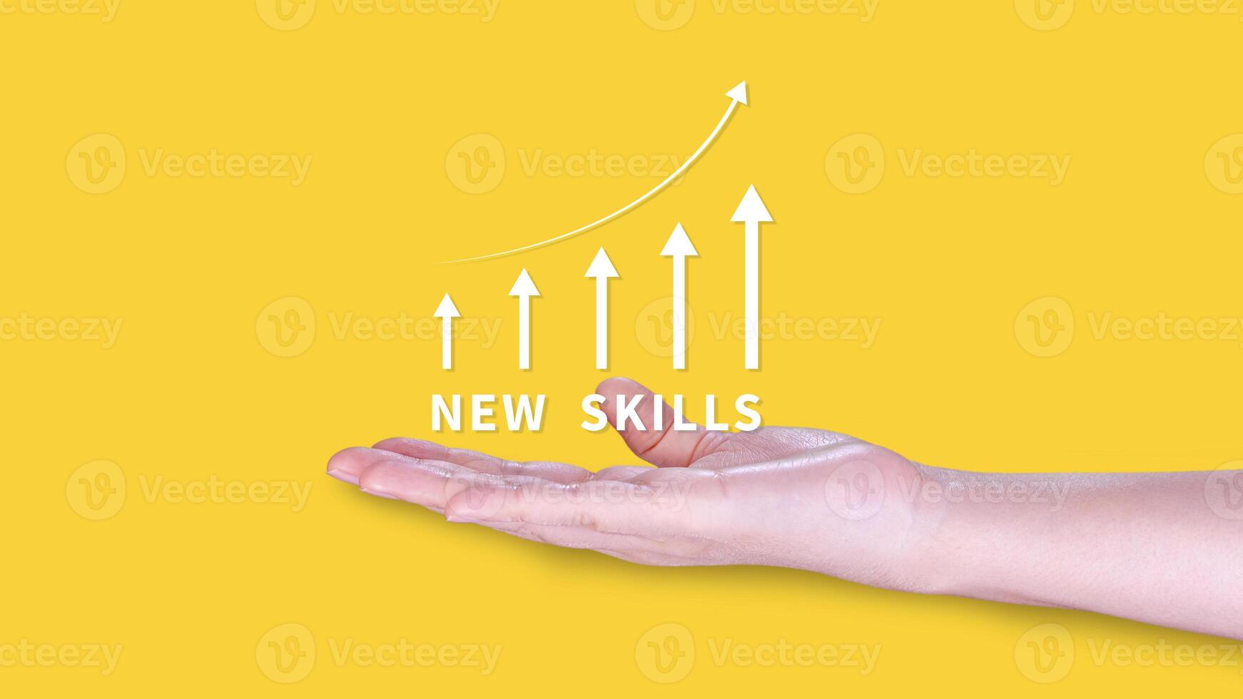 Skill training, Personal development and promoted employee, education, learning, ability, Upskilling and personal development concept, Upskilling, reskilling, new skills photo