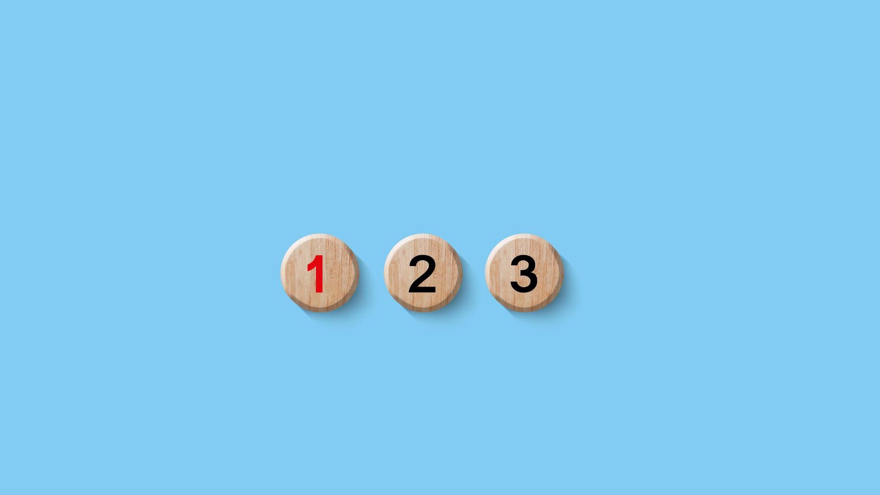 Number 1, 2, 3 of wooden building blocks. Ranking, business strategy, leader market, competitive advantage, benchmarking concept. photo