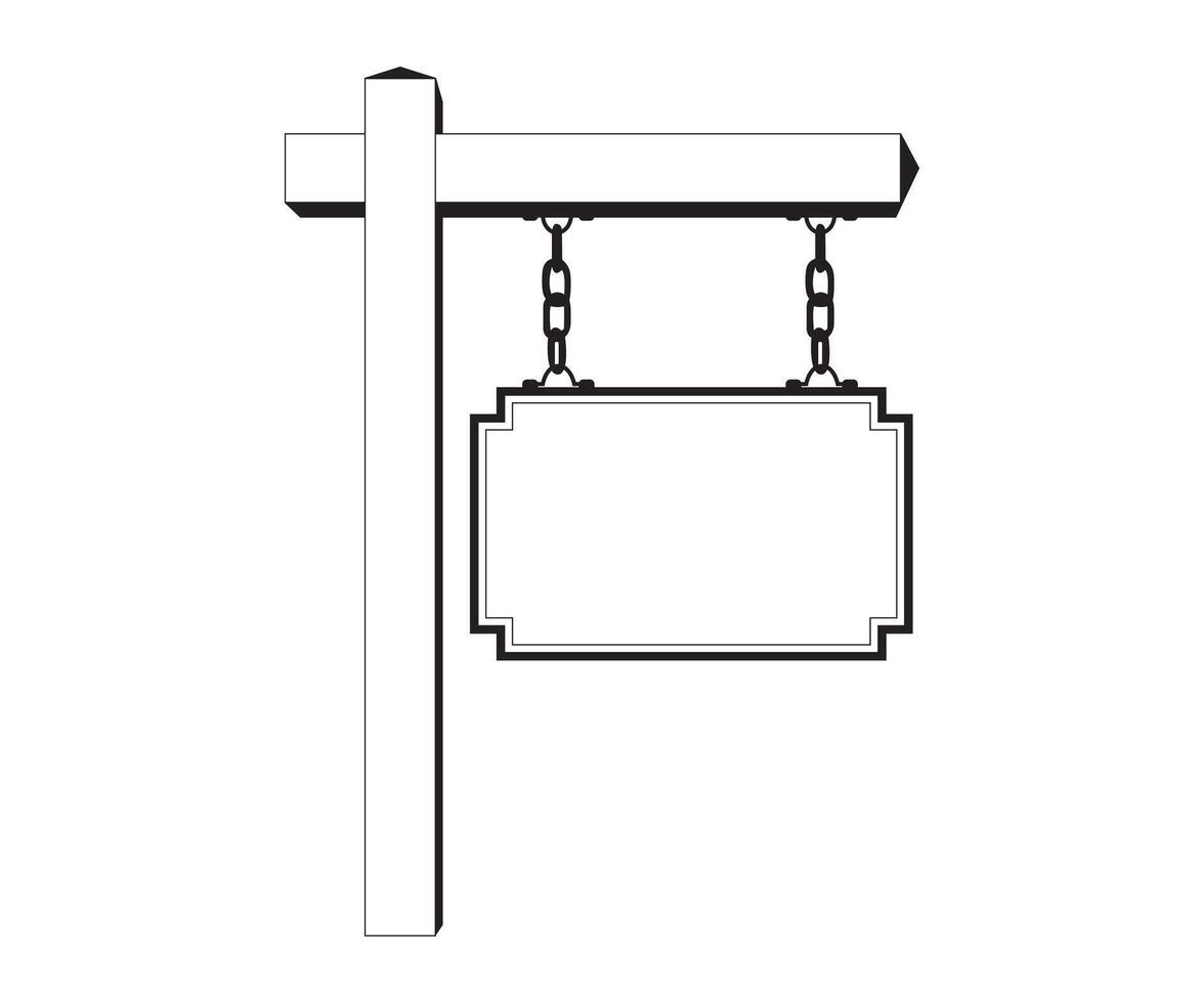 Wooden signboard template minimalist design illustration vector