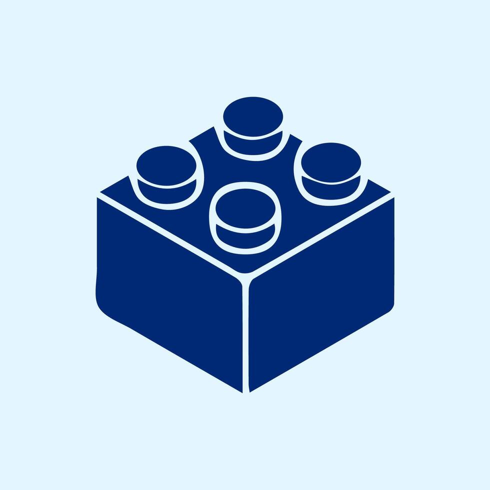 simple lego four dots icon vector