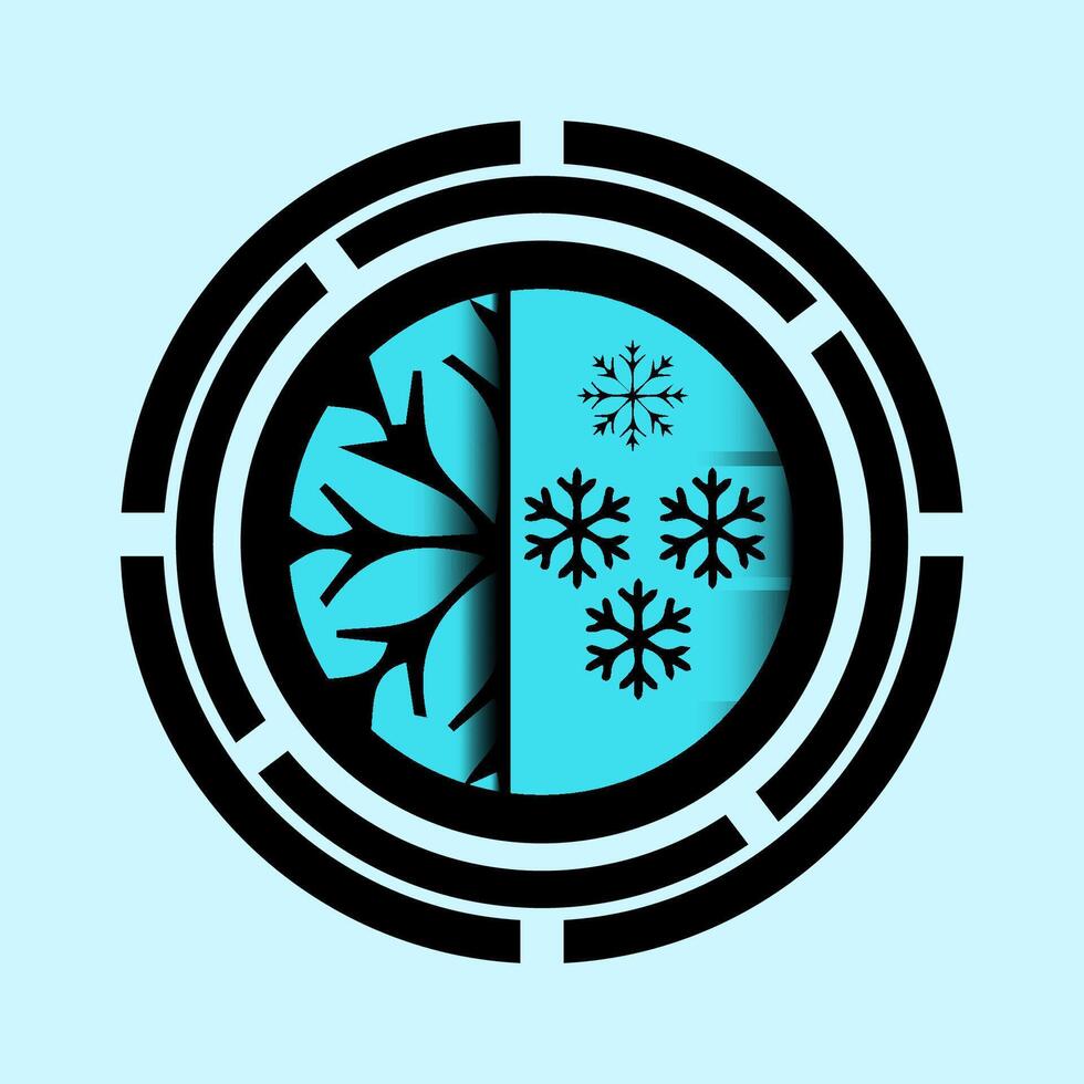 high quality logo illustration of the snowflake black icon isolated on white background vector