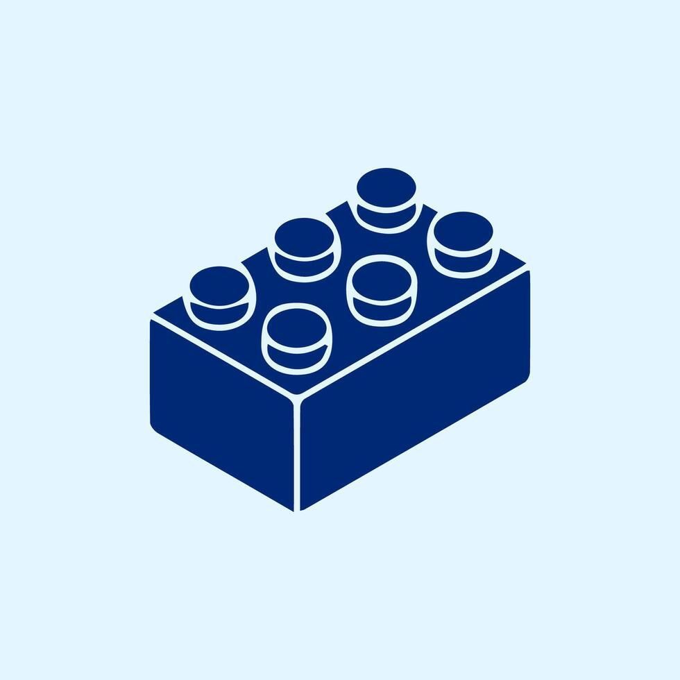 simple lego six dots icon vector