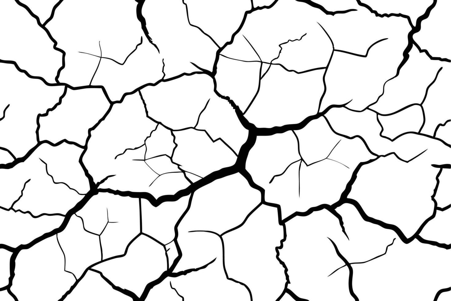 Cracked Earth Texture in Black and White vector