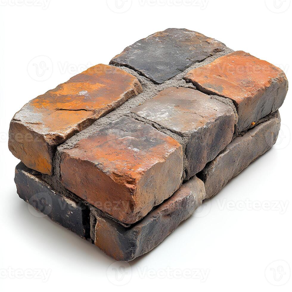durable red brick isolated casting a soft shadow on a white background emphasizing its rugged design and utility ideal for projects focused on construction or industrial work photo