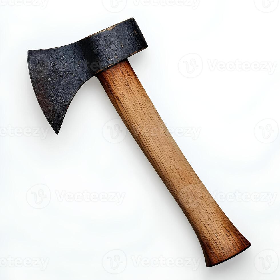 versatile axe isolated on a white background casting a subtle shadow highlighting its sharp blade and durable handle ideal for woodcutting or tool related concepts photo
