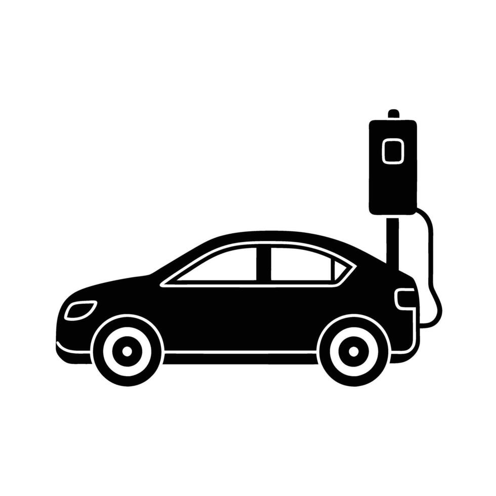 Wireless electric car charging concept with advanced technology vector