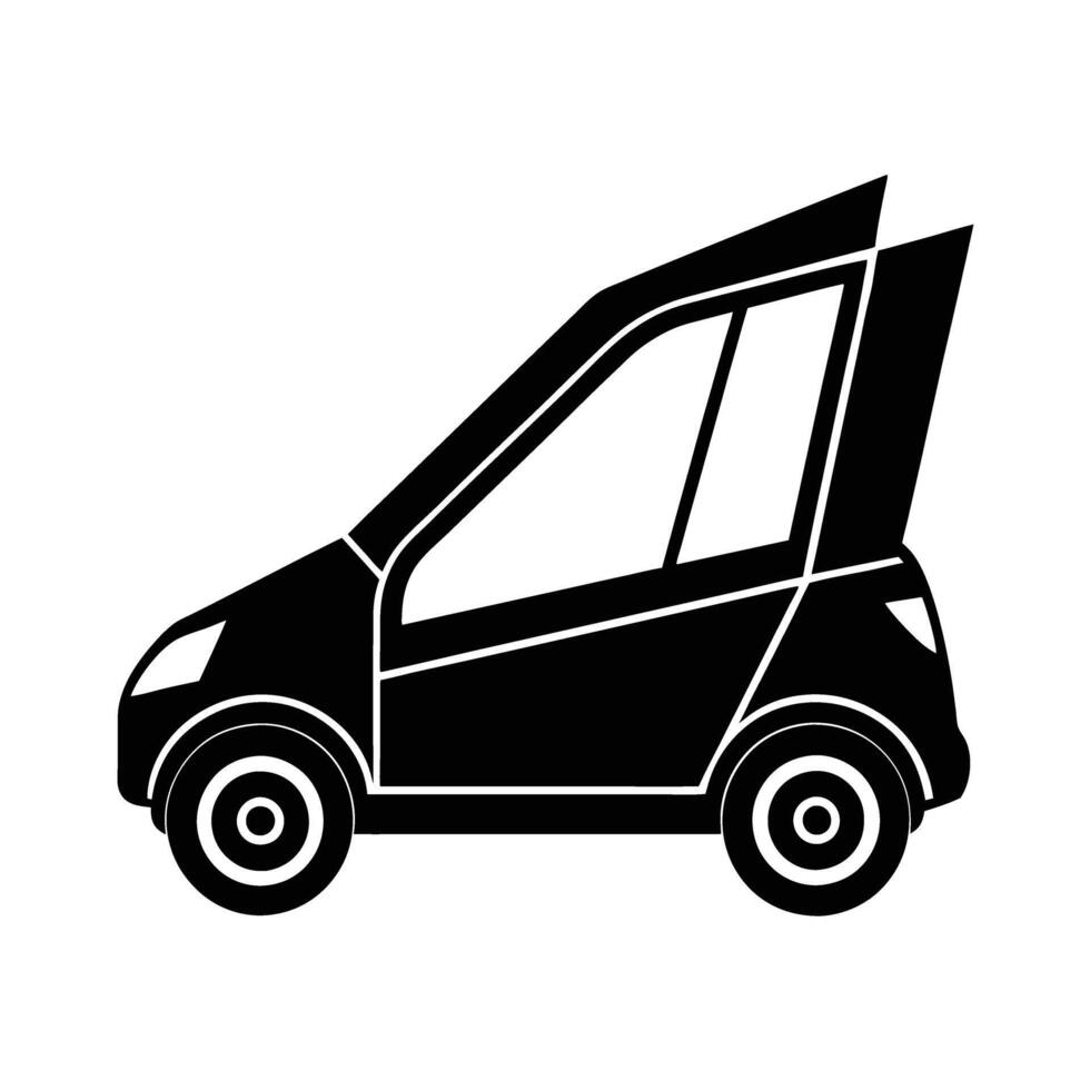 Foldable electric car with innovative design for urban use vector