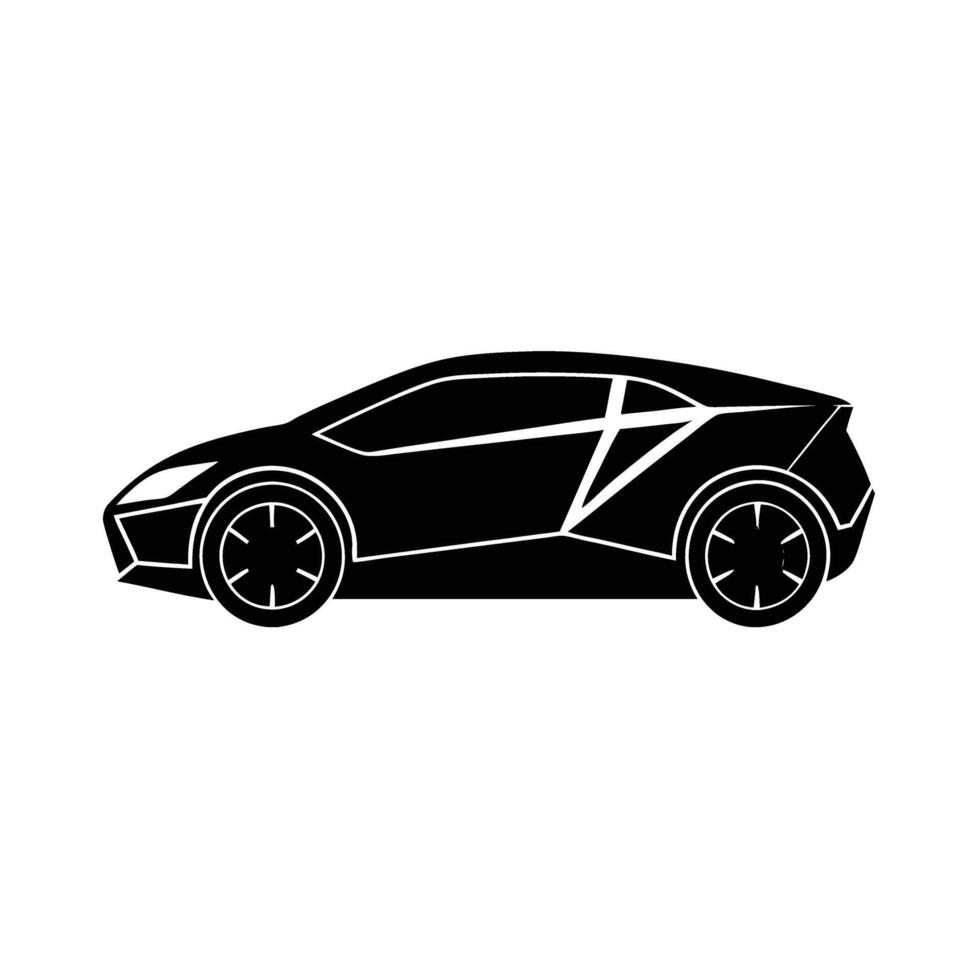 Electric car featuring advanced futuristic lighting design vector
