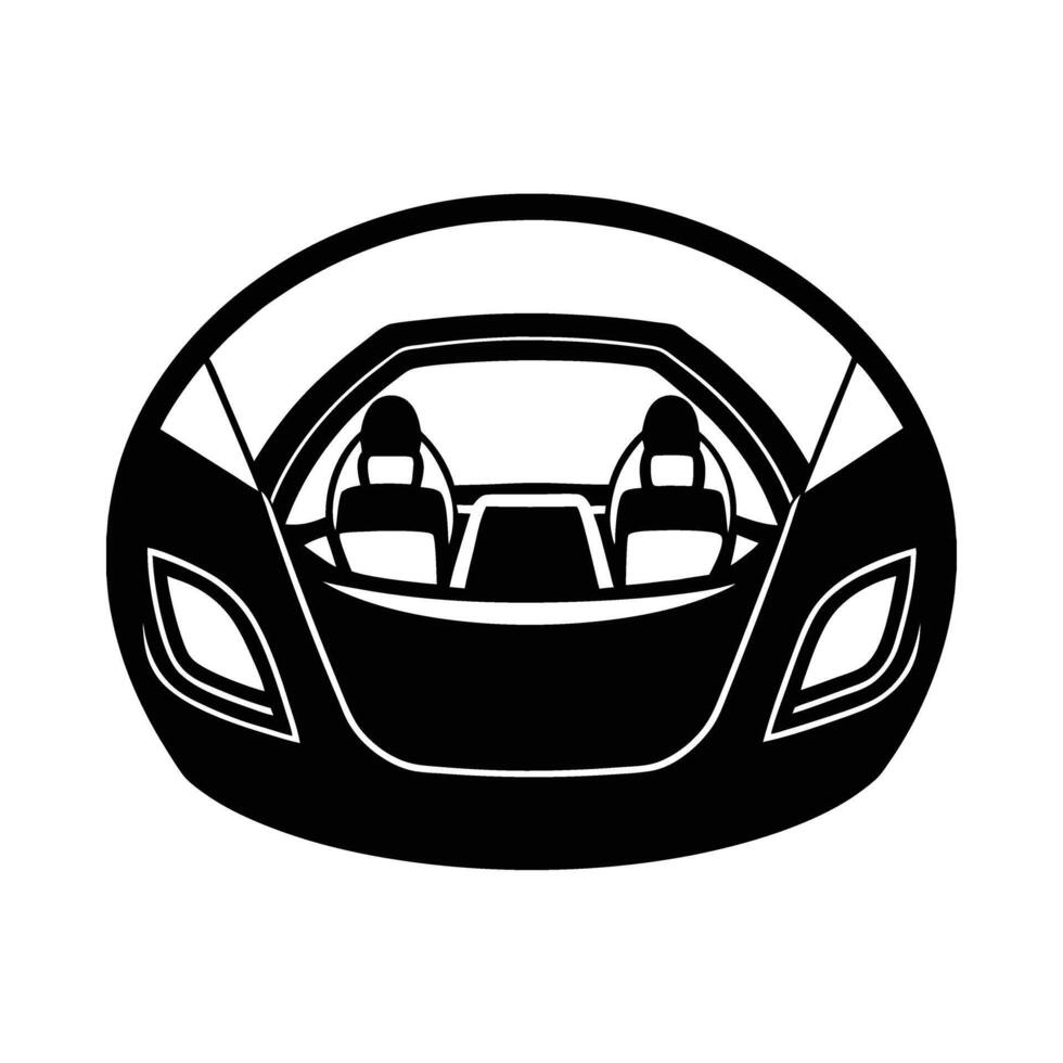 Futuristic electric car cockpit silhouette design vector