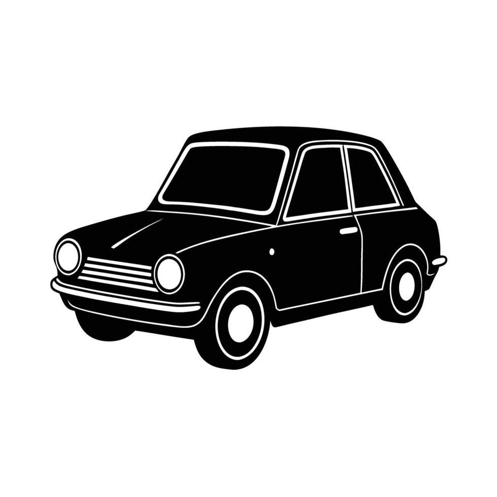 Retro electric car design blending classic style with modern tech vector