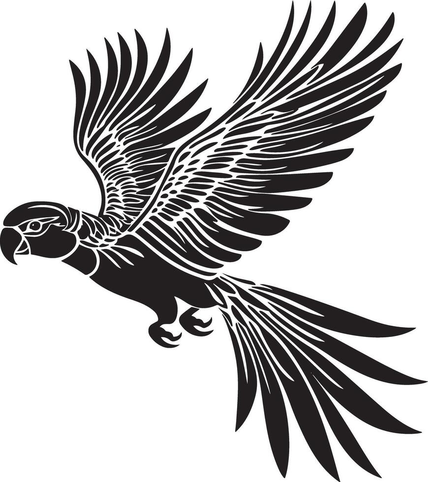 Artistic Bird Silhouette Coloring Page vector