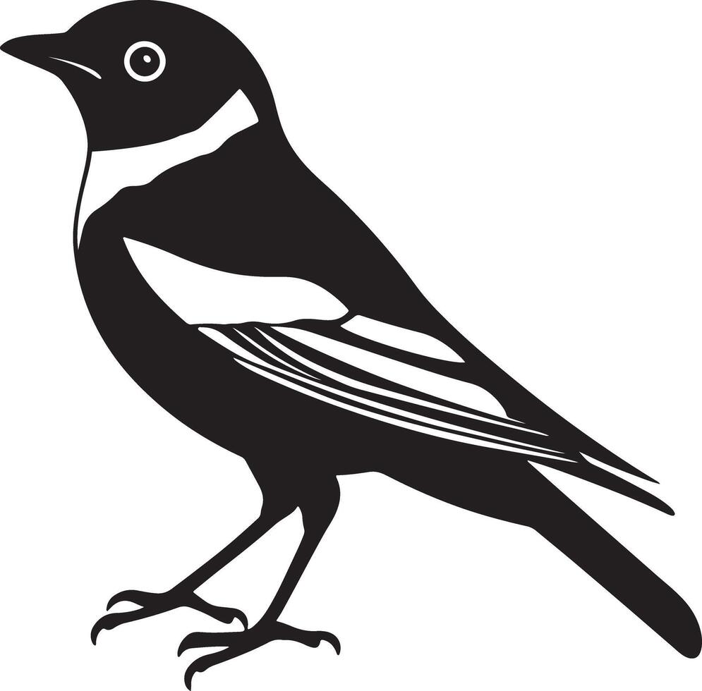 Bird Silhouette Outline for Creative Coloring vector