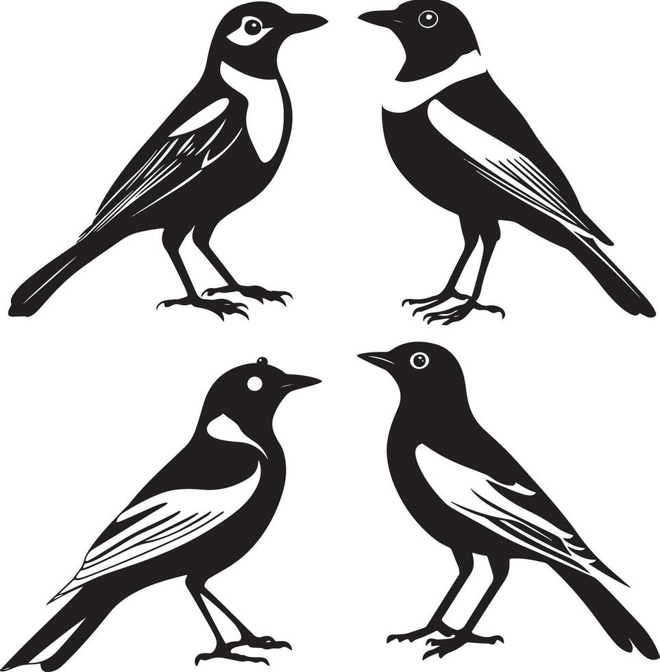 Bird Silhouette Art for Coloring Enthusiasts vector