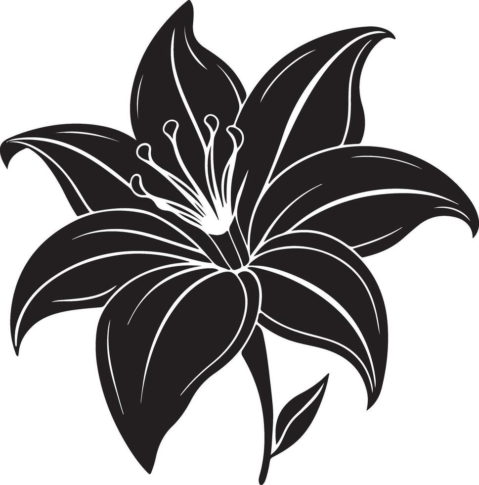 Artistic Floral Line Art Coloring Page on Solid White Background vector
