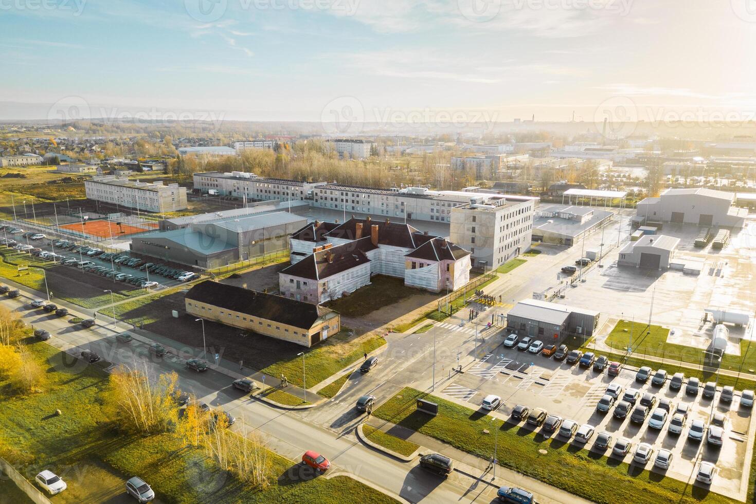 Siauliai, Lithuania - 13th november, 2024- aerial new military Margiris Infantry Battalion campus ground.Project of Ministry of National Defense. Lithuanian Armed Forces in iauliai, eastern Europe. photo
