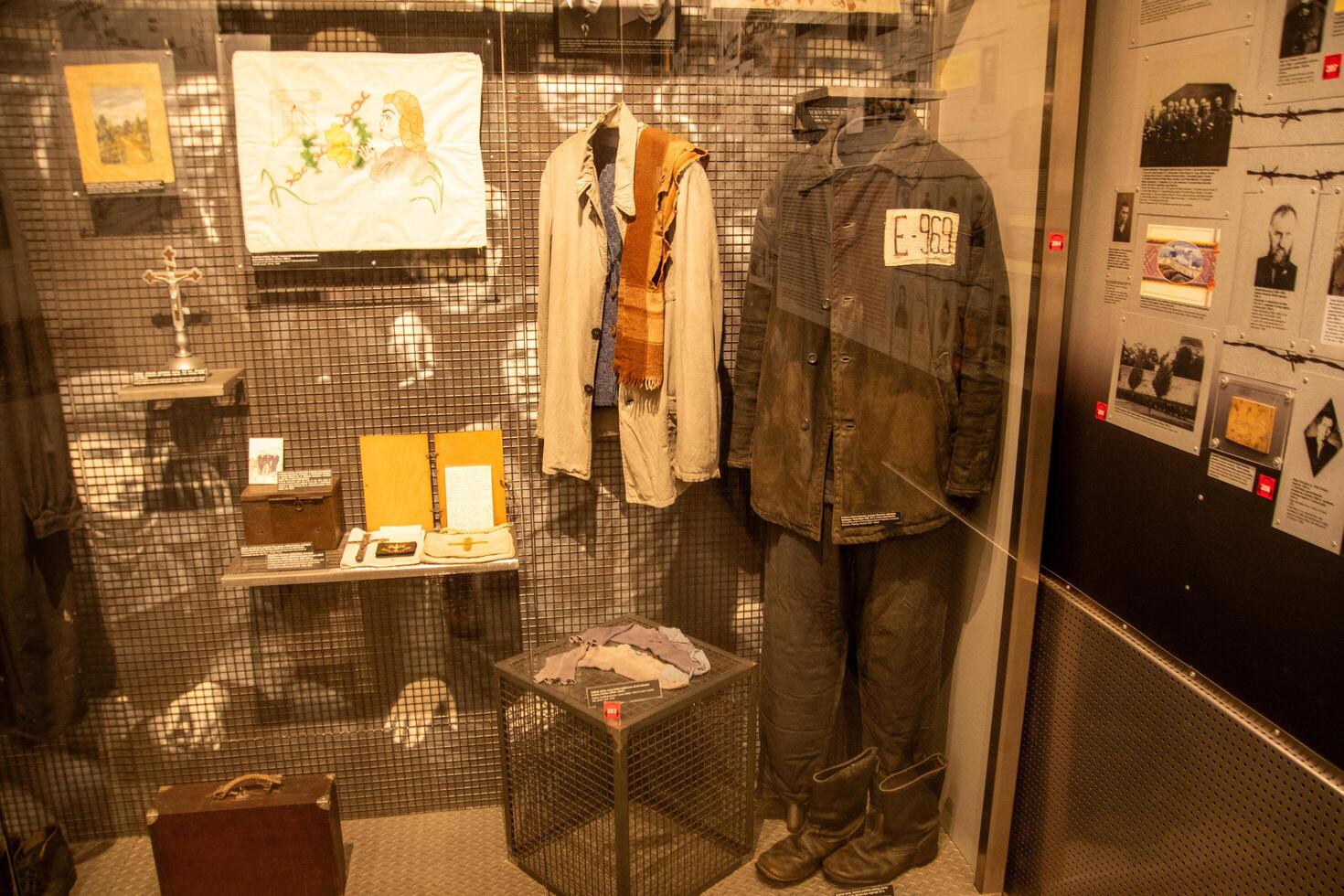 Vilnius, Lithuania - 30th november, 2024 - prisoners clothes, accessories on display in KGB prison in Lithuania. Museum of Occupations and Freedom Fights. photo
