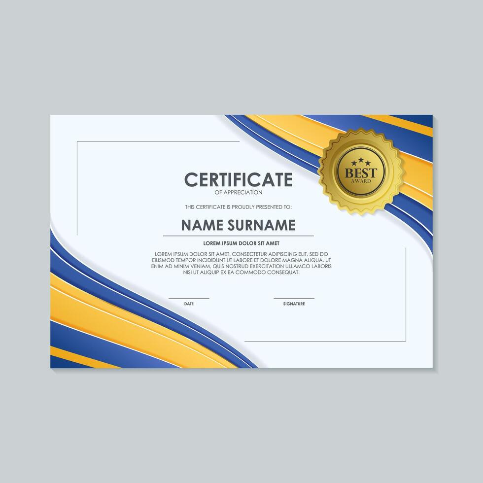 Elegant abstract design award certificate vector