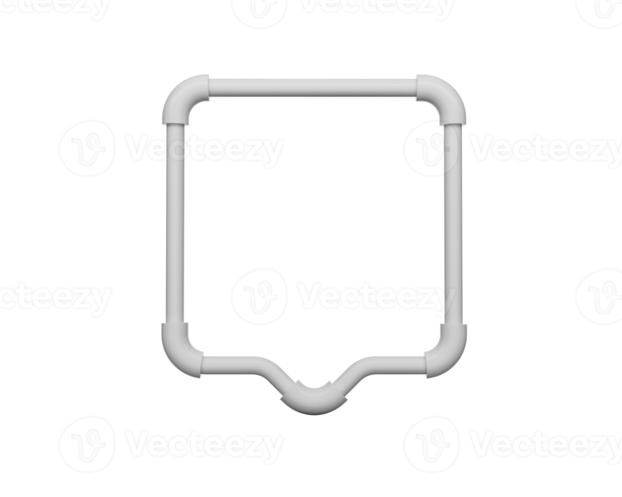 PVC Pipes Creates A Chat Box Speech Bubble Icon 3D Illustration png