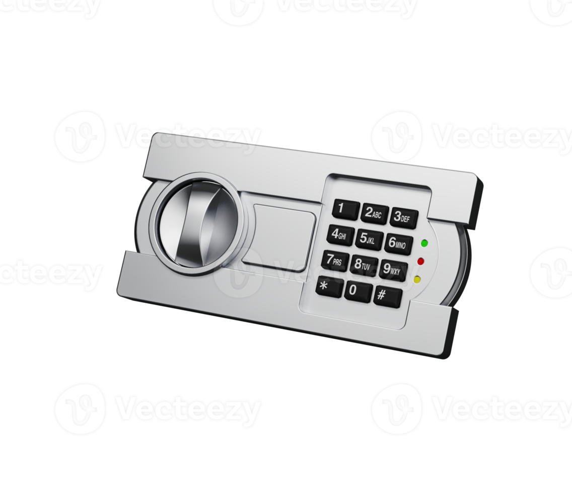 Digital Safe with A Combination Lock And Circular Handle png
