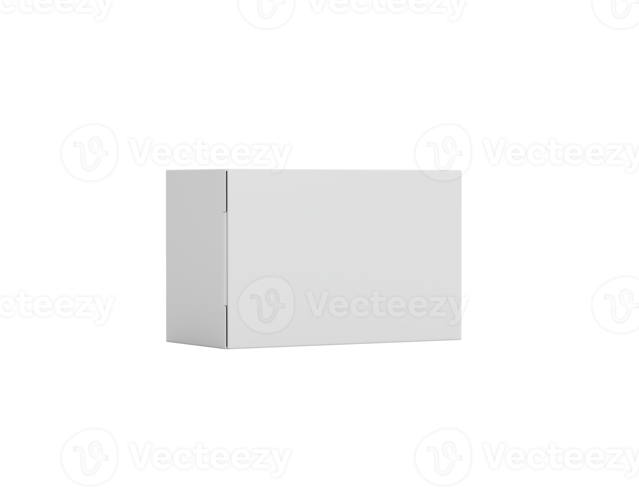 A Rectangular Cardboard Box Mockup For Packaging, Positioned Horizontally 3d Illustration png