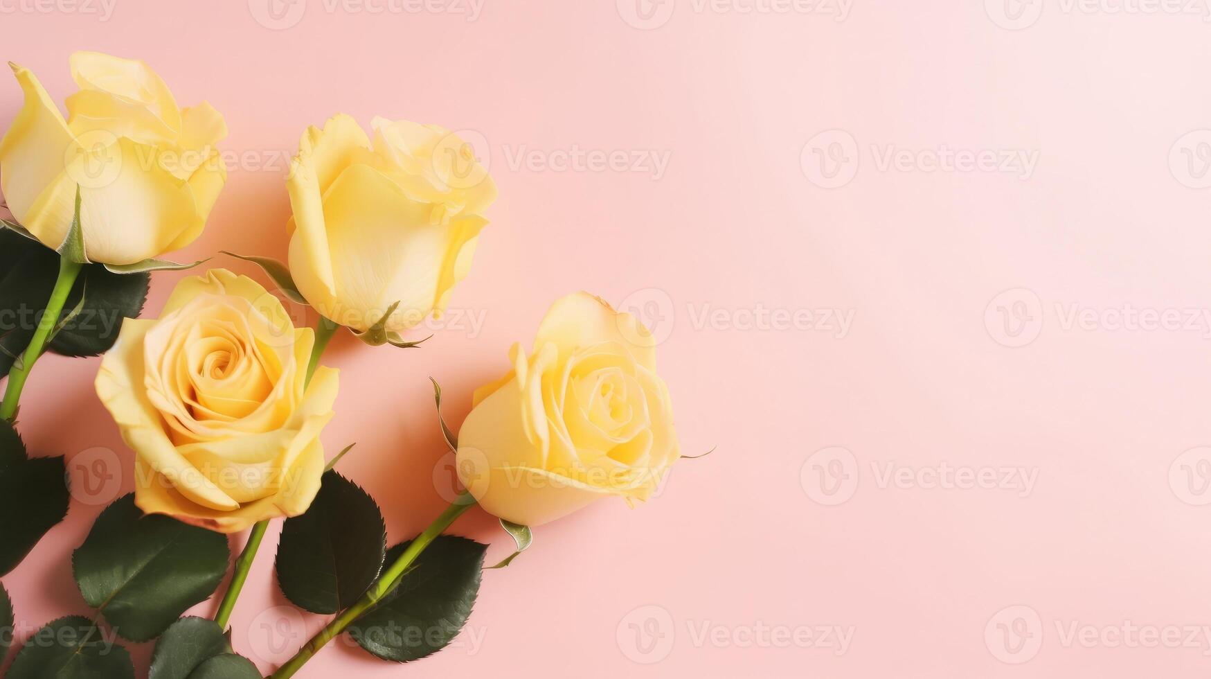 Top view spring flowers background, mother day background, blank space, minimalist photo