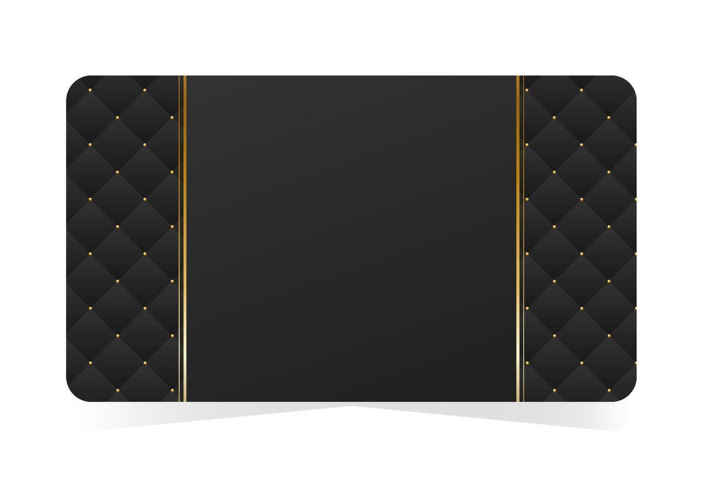 Modern VIP access card with shiny gold accents. Black leather background with copy space. illustration on transparent background vector