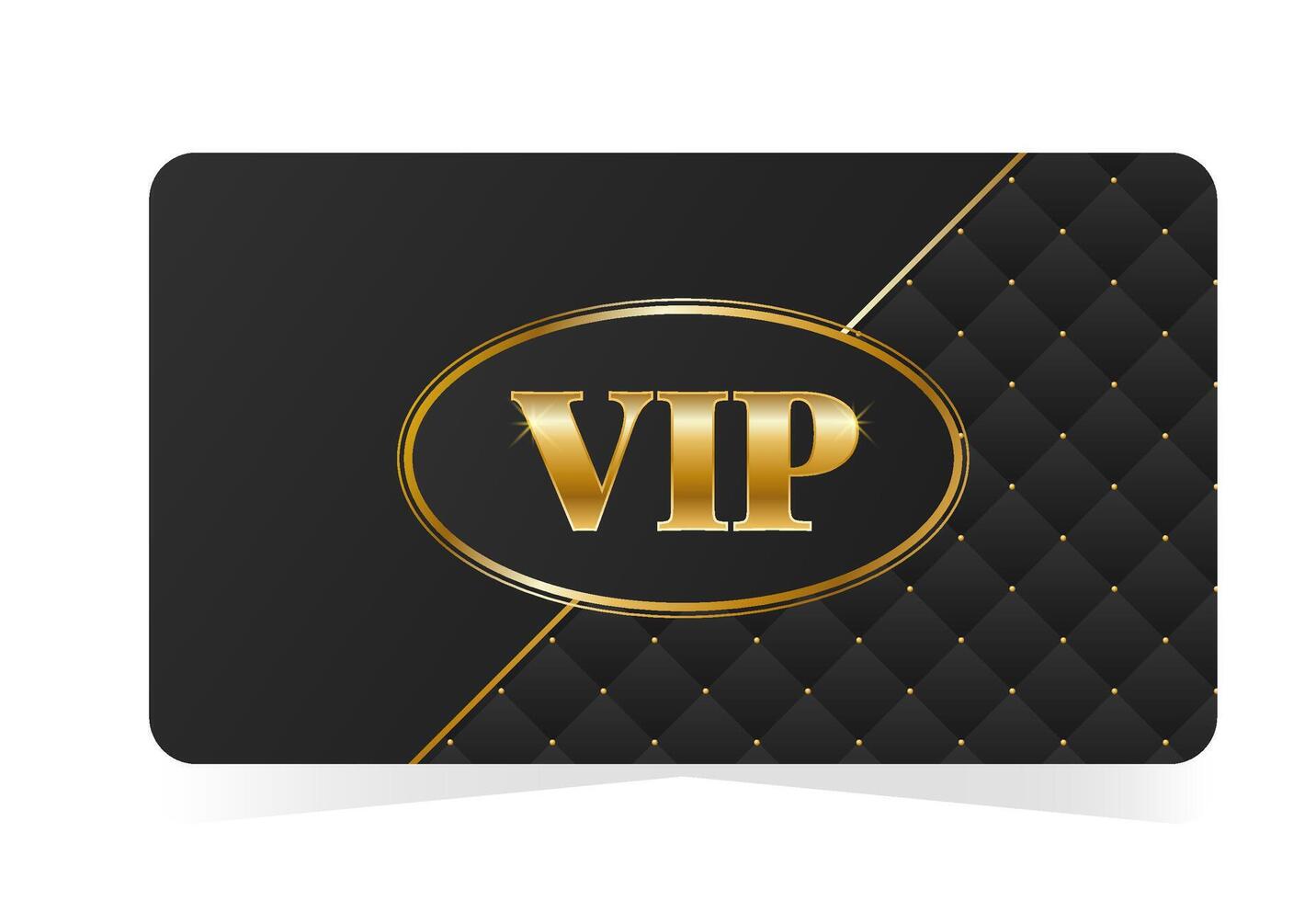 Golden VIP card with luxe ornamental details. Black leather background. illustration on transparent background vector