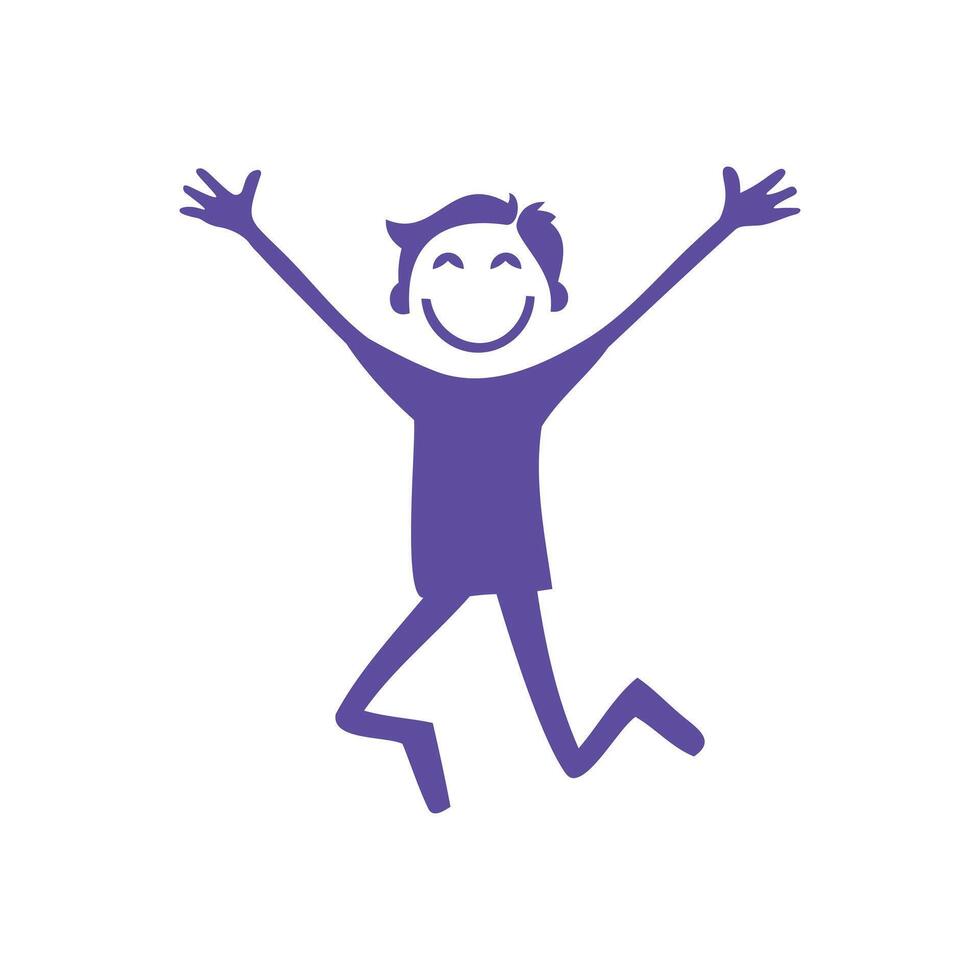Cartoon Man Jumping for Joy - Clipart vector