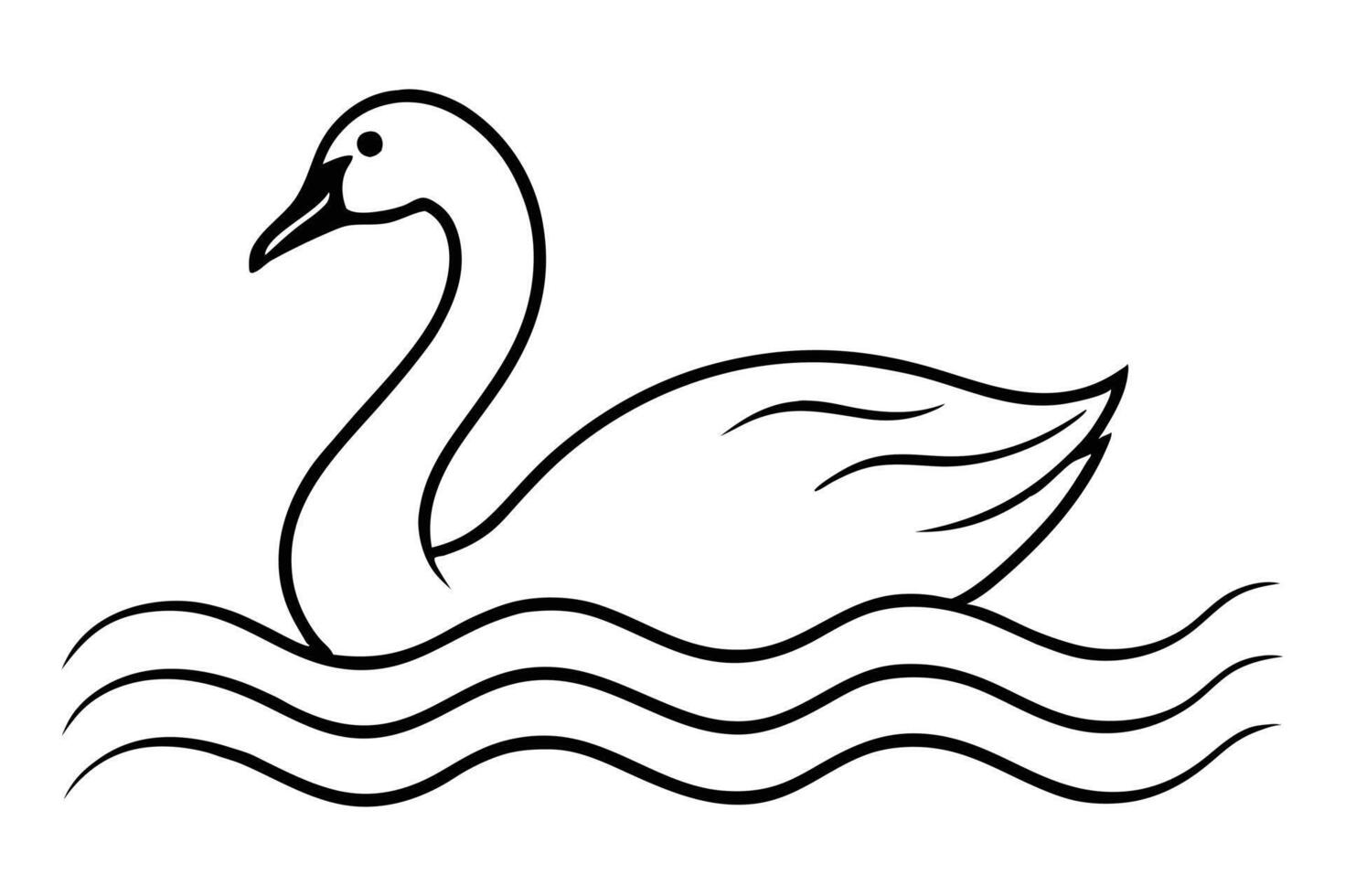 Swan illustration on white vector