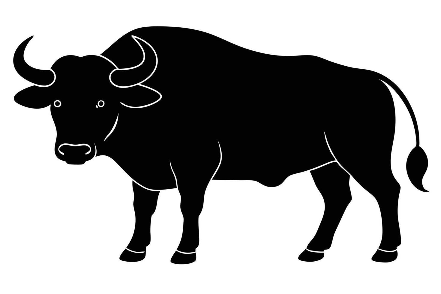 buffalo illustration on white vector