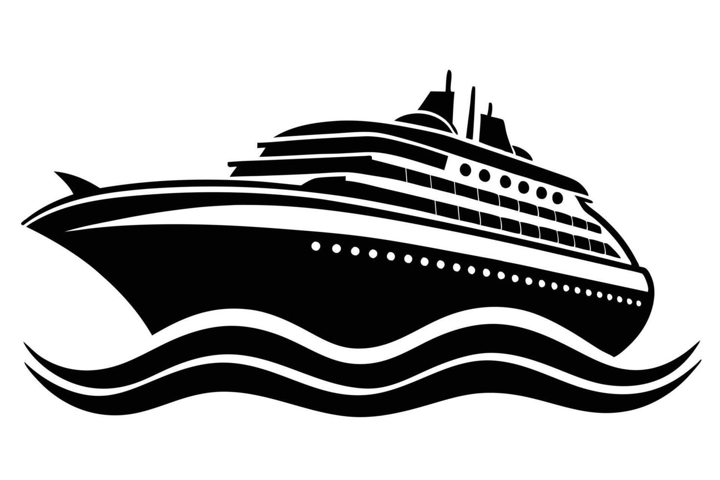 Modern cruise ship illustration on white background vector