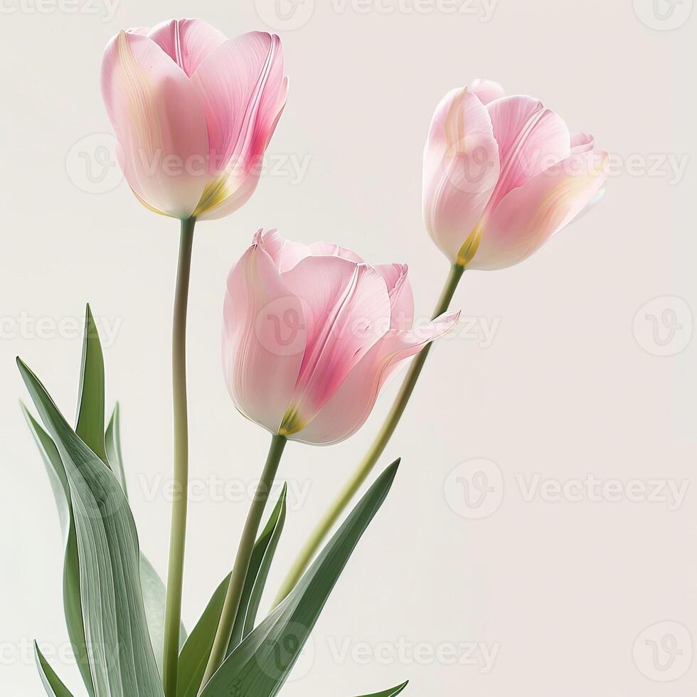 Top view spring flowers background, mother day background, blank space, isolated photo