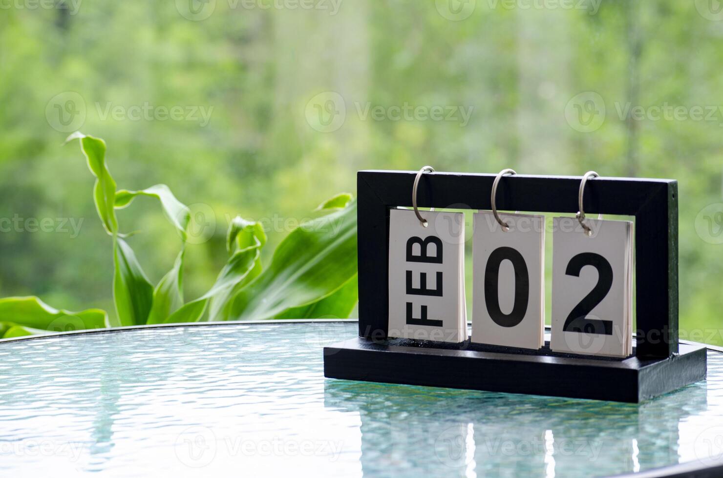 2nd February table calendar with customizable space for text or ideas photo