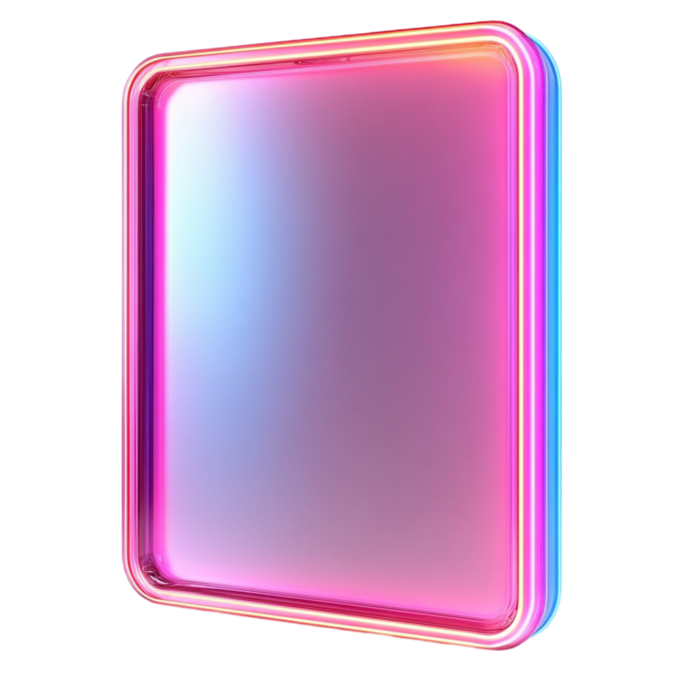 Neon Gradient Frame on Transparent Background png
